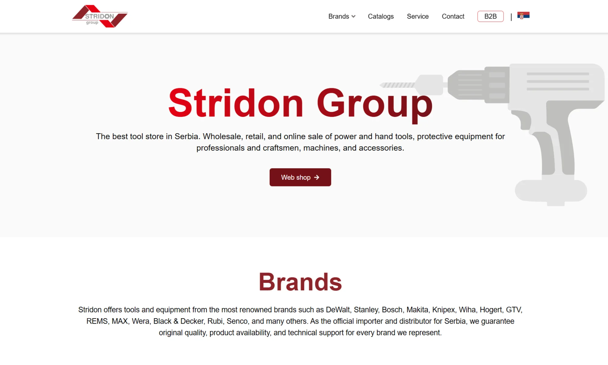 Stridon website homepage screenshot